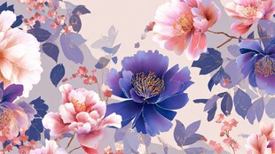 梦幻花卉图案背景