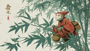 竹林中的奇幻小精灵