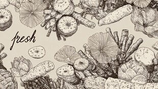 手绘新鲜多样蔬菜图案