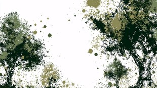 墨韵树影 水墨风自然景致