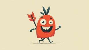 快乐胡萝卜持箭奔跑