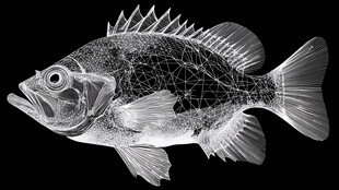 X光下的鱼骨骼结构