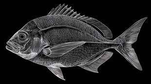 黑白鱼绘 精致细节展现