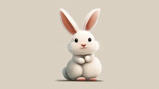 可爱小白兔 萌态十足