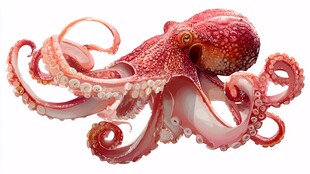 鲜艳章鱼 展现灵动之美