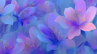 梦幻渐变花卉背景图