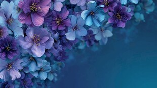 梦幻蓝紫色花卉背景图