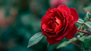 娇艳红玫瑰特写