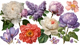 多彩花卉组合图