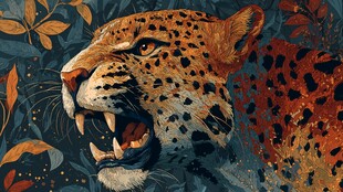 咆哮的花豹 丛林野性之美