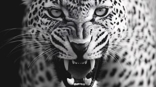 咆哮的花豹特写