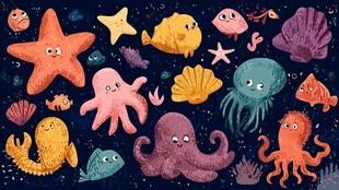 海底萌趣海洋生物大集合