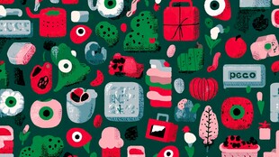 多彩卡通物品无缝图案