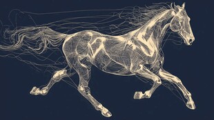 奔马线条艺术图