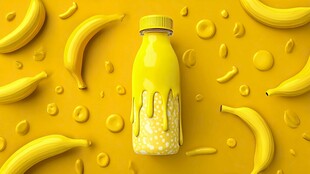 黄色香蕉风创意果汁瓶