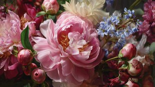 娇艳多彩的花卉组合