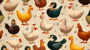 可爱家禽图案 多样禽鸟形象