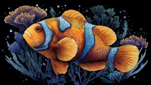 色彩斑斓的海底小丑鱼