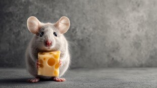 小老鼠抱奶酪超可爱