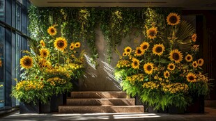 室内向日葵绿植景观装饰