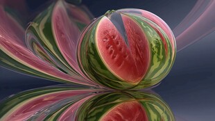 梦幻西瓜创意3D艺术图像