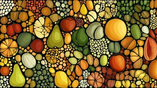 缤纷多彩水果抽象图案