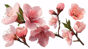 娇艳粉嫩桃花枝