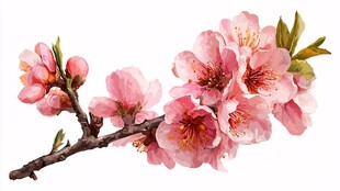 娇艳粉色桃花枝