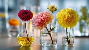 花瓶中的多彩鲜花