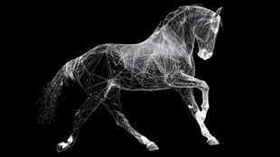 线条勾勒的奔腾骏马