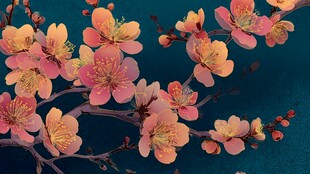 粉色繁花绽放枝头