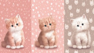 三只萌态小猫的可爱壁纸