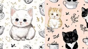 可爱猫咪图案素材