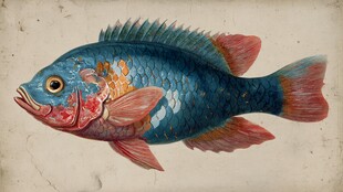 彩色斑斓的艺术风观赏鱼