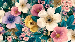 缤纷花卉图案 清新自然风