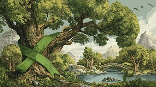 奇幻森林中的巨型生命之树