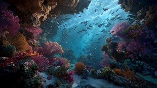 梦幻海底珊瑚礁景观