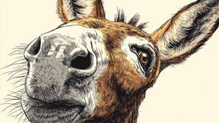 驴的特写肖像画