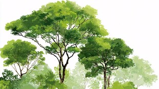 翠绿树林 清新自然景象