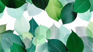 清新绿叶背景图案设计