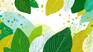 清新绿叶背景插画