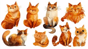 可爱橘猫插画集合