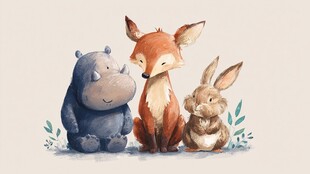 可爱动物伙伴温馨同框