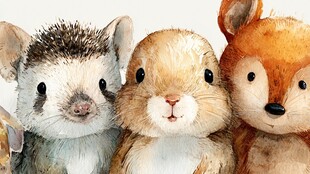 可爱小动物的温馨同框