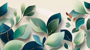 清新绿叶装饰背景图