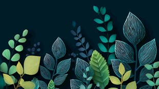 清新绿叶装饰背景图案