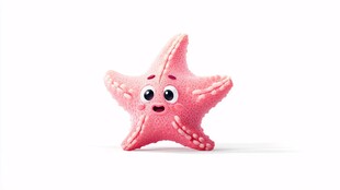 可爱粉色海星玩偶