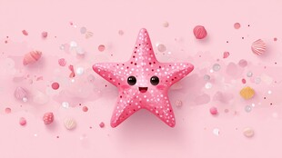 粉色海星 可爱梦幻海洋元素
