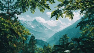 山林间的秀丽山脉景致