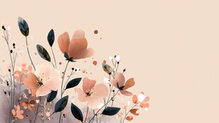 淡雅花卉插画背景图